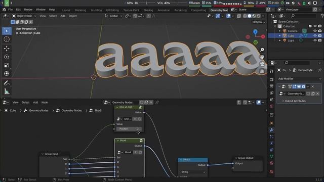 Blender geometry nodes: Multiplexer (Switch with an integer) смотреть онлайн