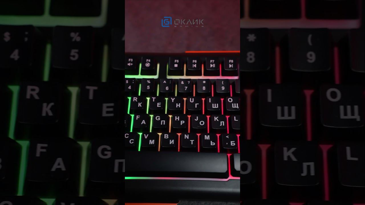 476393 Keyboard Оклик 710G BLACK DEATH black grey USB Multimedia for gamer LED смотреть онлайн