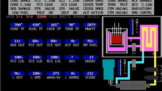 Oakflat Nuclear Power Plant Simulator in DOSBox смотреть онлайн