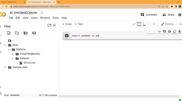 How to Read CSV files in Google Colab from Drive (from computer) (python pandas) смотреть онлайн