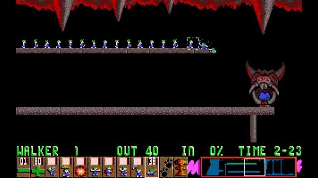 Lemmings - Tricky Level 2: "We All Fall Down" (1991) [MS-DOS] смотреть онлайн