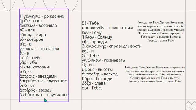 Разбор тропаря Рождества Христова
