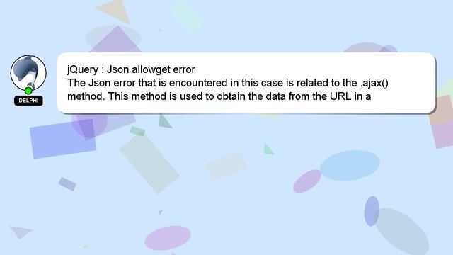 jQuery : Json allowget error смотреть онлайн
