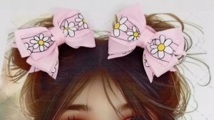 МК. Небольшие бантики на повседневку из узкой репсовой ленты.