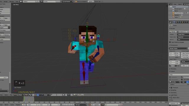 Minecraft Run Cycle [Blender Tutorial]