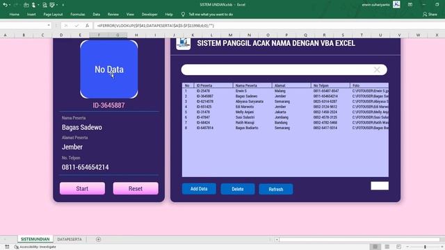 SISTEM PANGGIL NAMA SECARA ACAK DENGAN VBA EXCEL смотреть онлайн