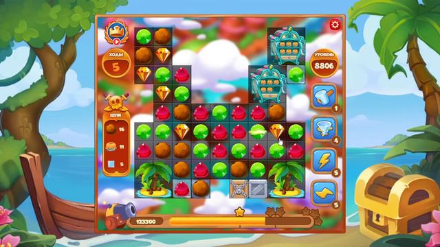 Как пройти уровень 8806 игры Сокровища Пиратов смотреть онлайн