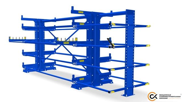 Двухсторонний консольный стеллаж с выдвижными консолями смотреть онлайн