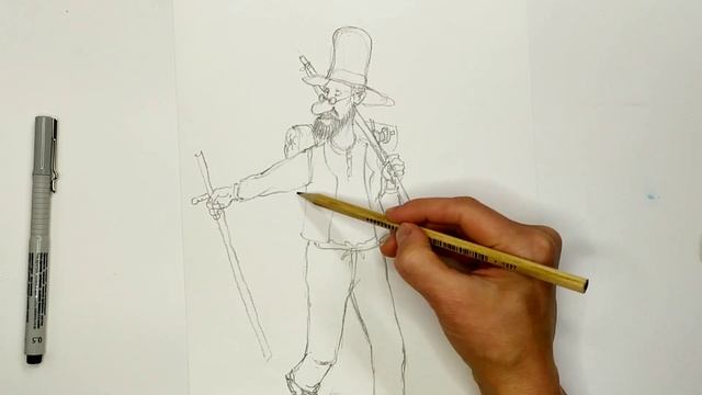 Урок рисования #6. Как нарисовать человека, старика Петсона. Акварелью пошагово. смотреть онлайн