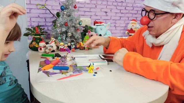 Лепим⛄ снеговичку и? быка из пластилина.?Новогодние игрушки из пластилина.Пластилиновый мир у Даши. смотреть онлайн