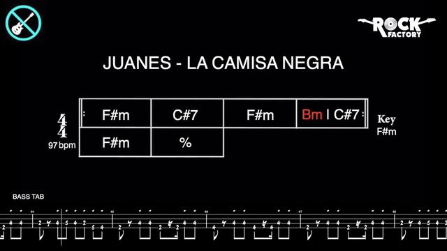 JUANES - La Camisa Negra [CHORD PROGRESSION + BASSLESS BACKING TRACK + TAB]