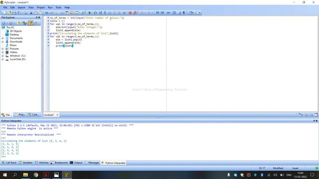 GE3171-Problem Solving and Python Programming Laboratory-Ex2b- Circulate the values of n variables смотреть онлайн