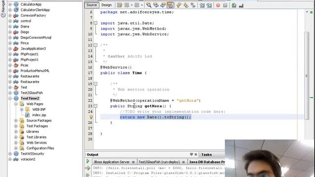 Web Service Netbeans GlassFish tutorial ejemplo example смотреть онлайн