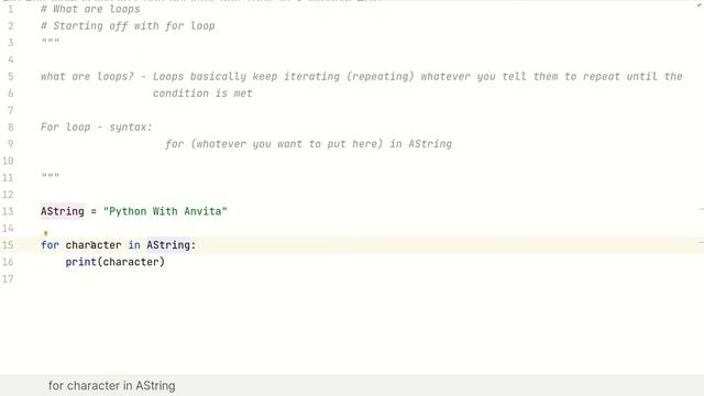 Python with Anvita #33 - Python programming from scratch for beginners + Loops, for loops смотреть онлайн