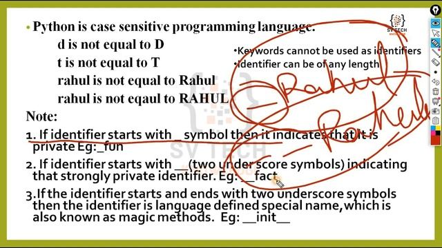 IDENTIFIERS IN PYTHON | #PYTHON смотреть онлайн