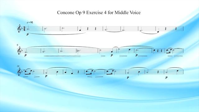 Concone Lesson 4 for Middle Voice Key F. Suitable for Mezzo Soprano or Baritone Voice Range смотреть онлайн