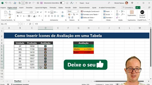 Como Inserir um Ícone de Avaliação na Tabela no Excel смотреть онлайн