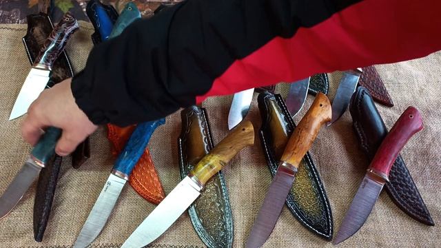 Выставка ножей из стали ELMAX/ формованные ножны из кожи растительного дубление в комплекте! смотреть онлайн