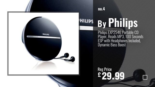 Top 10 Cd Players [2018]: Philips AZ215B Portable CD Player with Radio, Jack (3.5 mm), Compact - смотреть онлайн