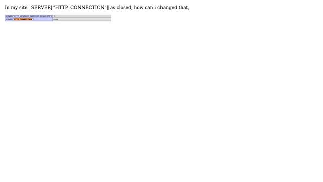 Magento: How can i change my php variable _SERVER["HTTP_CONNECTION"]? смотреть онлайн