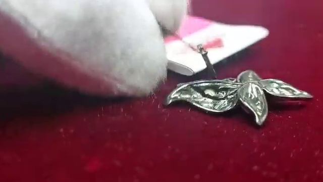 Кулон Бабочка из серебра и эмали с фиолетовым камнем смотреть онлайн