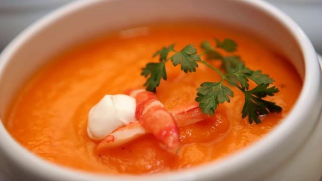 Креветочный биск. Еще один оригинальный рецепт из вареных креветок. смотреть онлайн