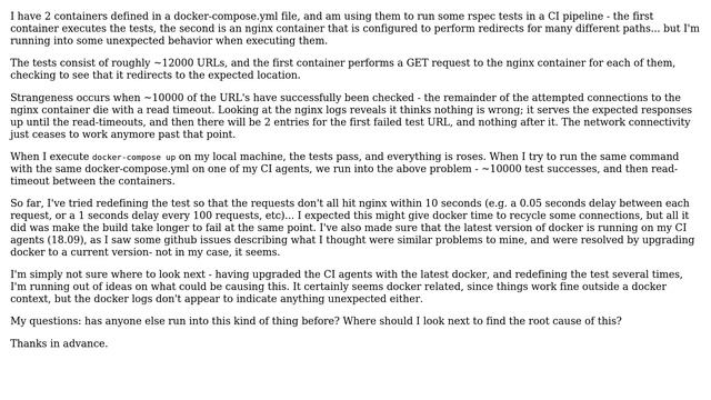 DevOps & SysAdmins: TCP connections between docker containers timeout after ~10000 connections смотреть онлайн