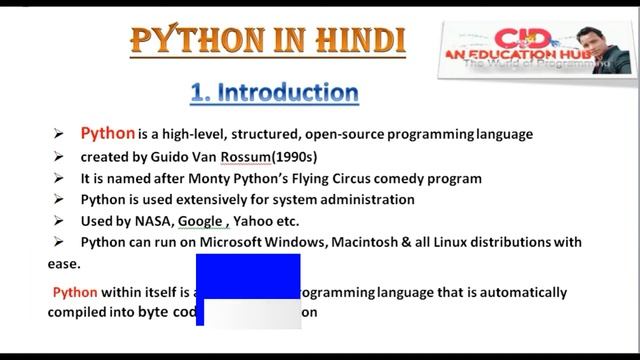 python Programming Language in Hindi (chapter-01 )INTRODUCTION TO PYTHON смотреть онлайн