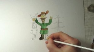 Новогодние рисунки ? Рисуем Мужика из мультфильма Падал прошлогодний снег
