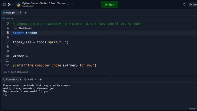 8. Random Choice || 5. Beginner Lists and Randomization || Python Professional Course смотреть онлайн