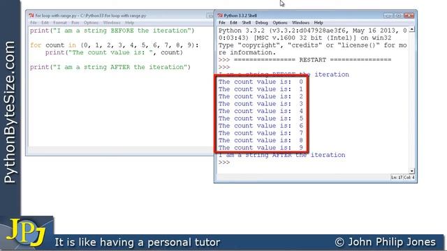 Pythons for loop iteration смотреть онлайн