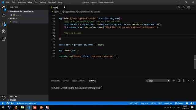 ExpressJS Restful API 7 : Delete İşlemi (Veri Silme) смотреть онлайн
