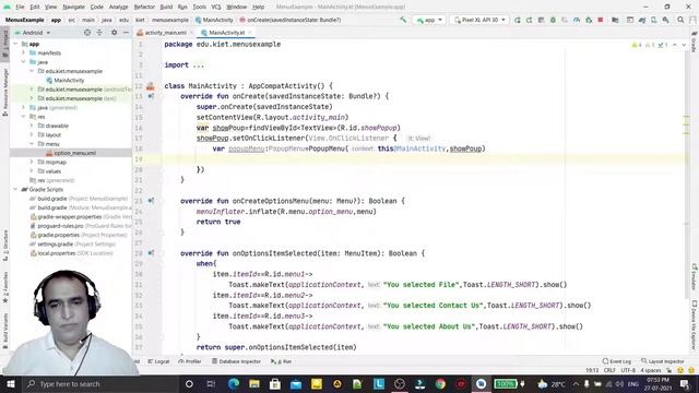 Popup Menu in Android Studio | Dr Vipin Classes смотреть онлайн
