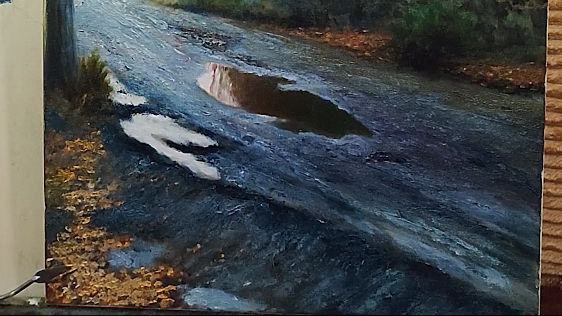 Как рисовать дорогу и листья мастихином|пишем грязь на дороге мастихином #живопись #art #мастихин смотреть онлайн