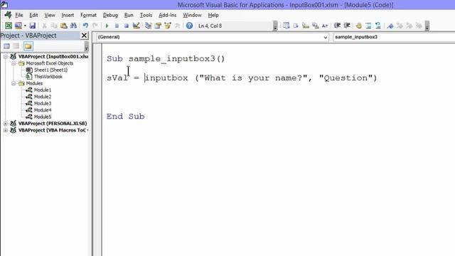 Input Box Visual Basic Part 2 | Excel VBA смотреть онлайн