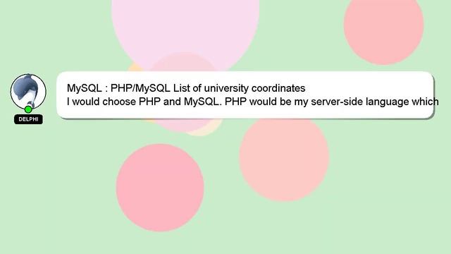 MySQL : PHP/MySQL List of university coordinates смотреть онлайн