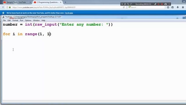 Python Program To Print Multiplication Table - Hindi смотреть онлайн