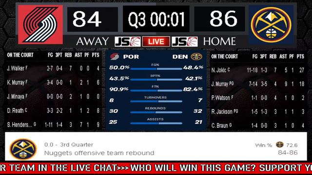Portland Trail Blazers vs Denver Nuggets | NBA Live Scoreboard 2024 | Jimby Sports смотреть онлайн