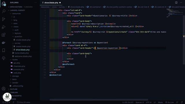 Laravel 8/14 - Progetto Survey - La Pagina Survey - Laravel Tutorial ITA смотреть онлайн