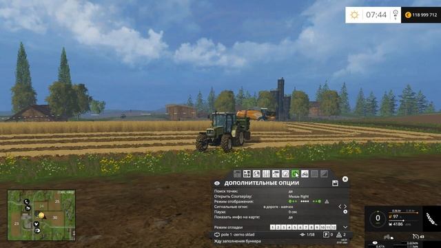 Farming Simulator 15 - CoursePlay "работа с комбайном" (обучение курсплей) смотреть онлайн