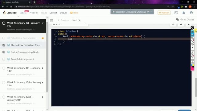 1640. Check Array Formation Through Concatenation | LeetCode (Hindi) смотреть онлайн