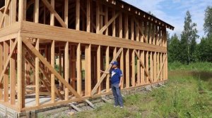 Строительство каркасного дома 6 на 12 м с мансардным этажом. "Строй и Живи" ДКД 005.