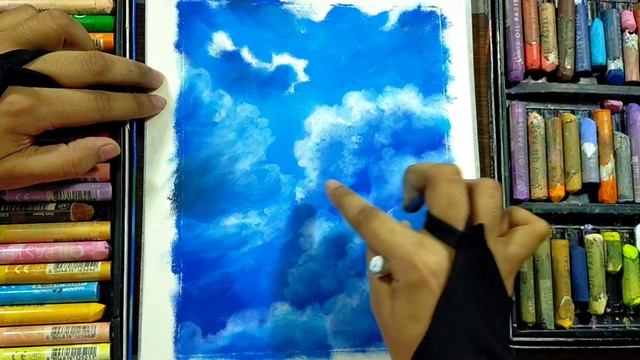How to draw Sky/Cloud/Cloudy Sky | Oil Pastel drawing step by step | Fancy's art oil pastel drawing смотреть онлайн