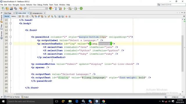 PrimeFaces - JSF Tutorial || Select One Radio in PrimeFaces using Netbeans IDE || Part-9 смотреть онлайн