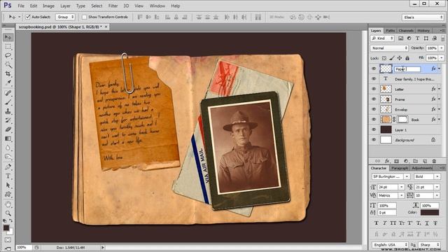 Digital Scrapbooking - Photoshop Tutorial смотреть онлайн
