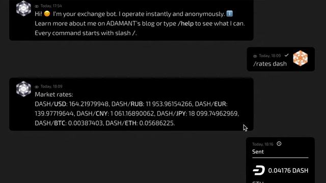 Demo of Dash—Ethereum exchange in ADAMANT Messenger смотреть онлайн