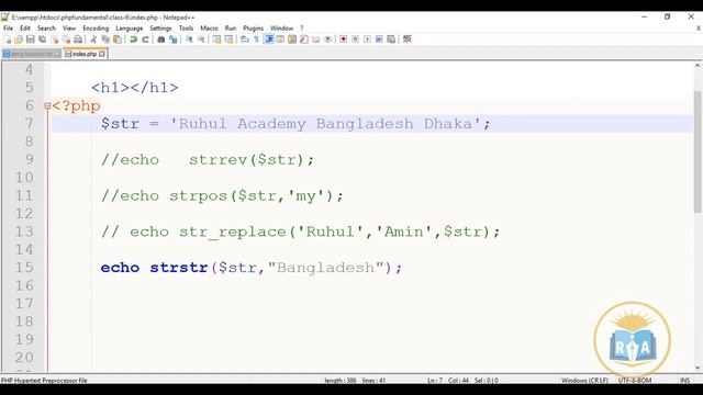 PHP Fundamental Bangla Tutorials class-7: php string function part-2 смотреть онлайн
