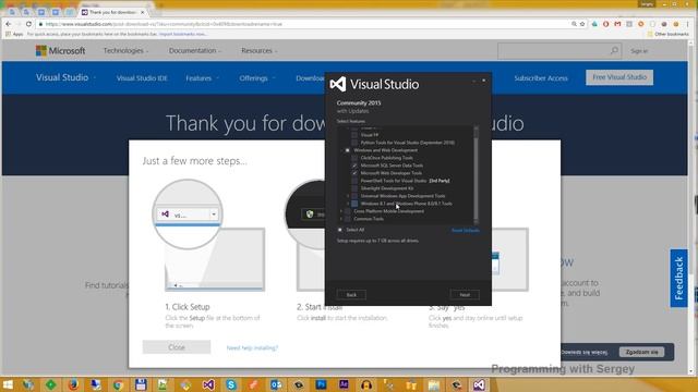 #1 - Установка Visual Studio 2015