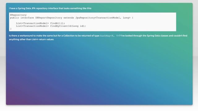 Spring Data: JPA repository findAll() to return *Map instead of List? смотреть онлайн