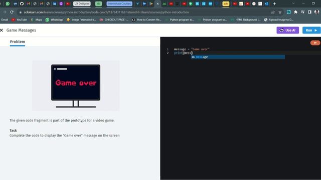 8 Game Messages | Introduction to Python | Sololearn смотреть онлайн